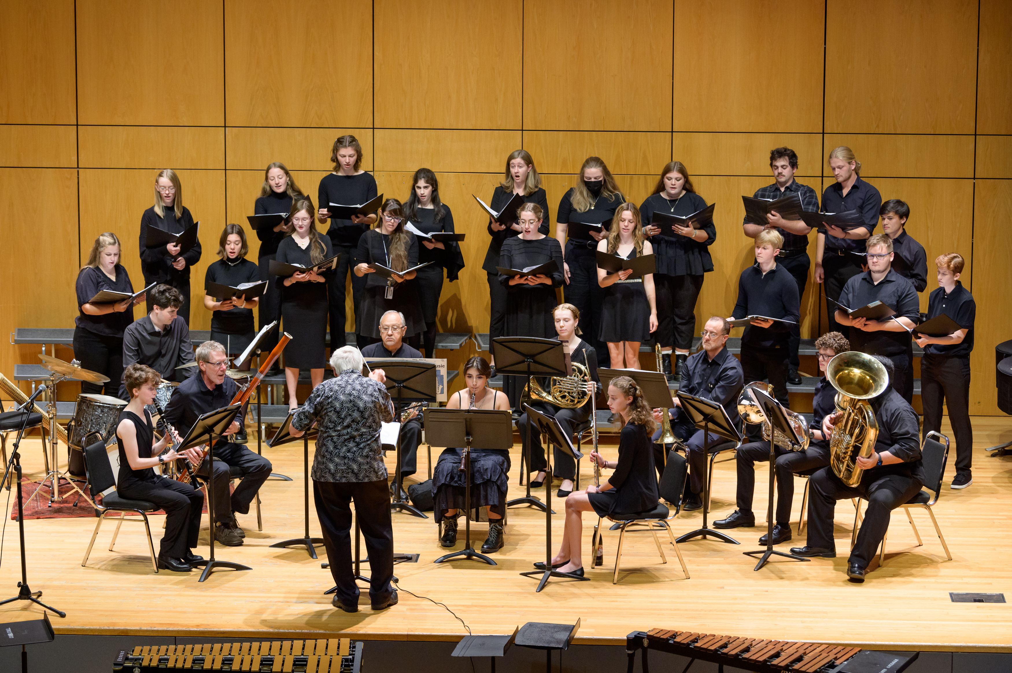 Choir and music ensemble performing