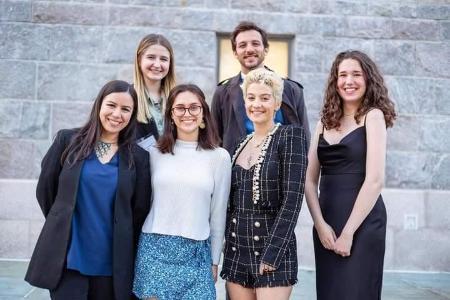 Professors Sana Abdi & Jacob Lévi with outstanding French and Francophone Majors at the Honors & Awards Ceremony.