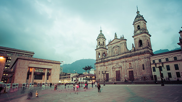 Bolivar square in Bogota, Colombia, Latin America.