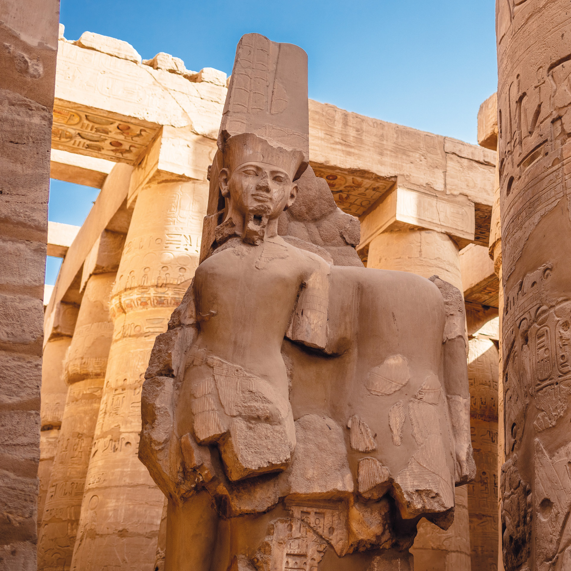 Temple columns in Karnak, Egypt, where Kathryn Bard ’68 did her first excavation work in graduate school in the early 1970s.