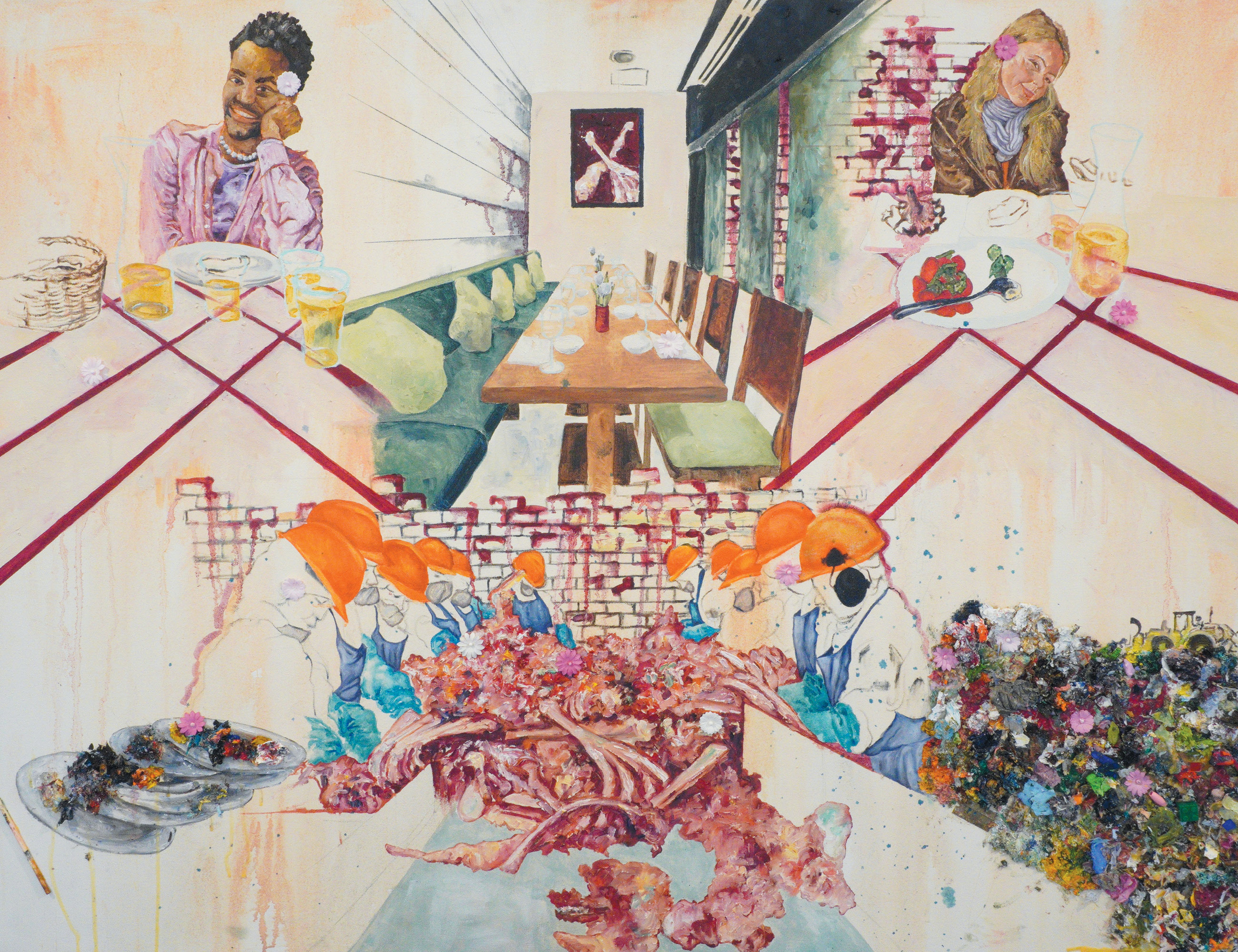 Food justice painting by Ciara McNamara ’24