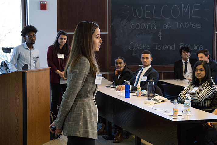 Lyndsey Toce ’23 presents on the final day of Fast Forward.