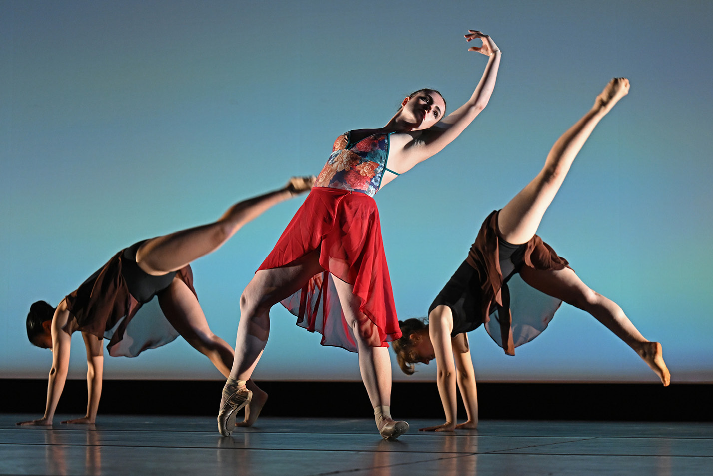 3 dancers pose during Senior Dance Recitals