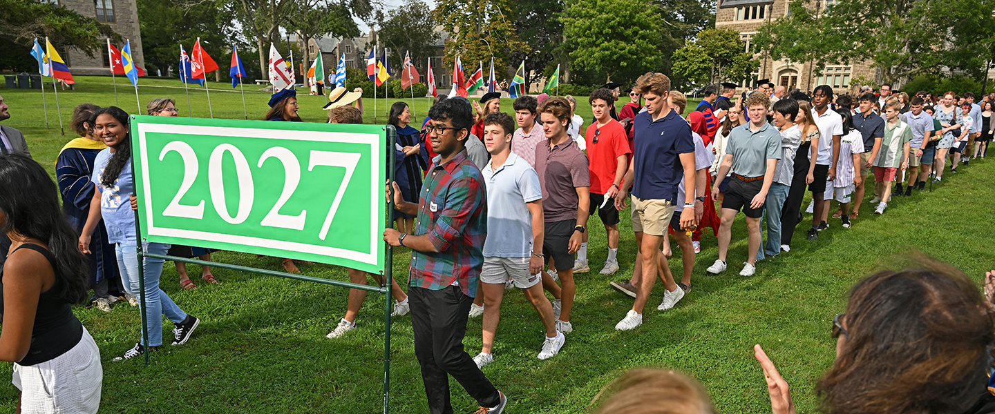 Members of the Class of 2027 process to Convocation